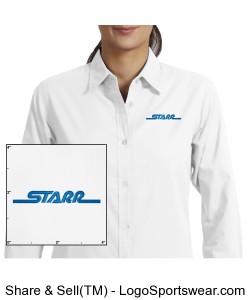 Logo Ladies Long Sleeve Dress Shirt - White Design Zoom